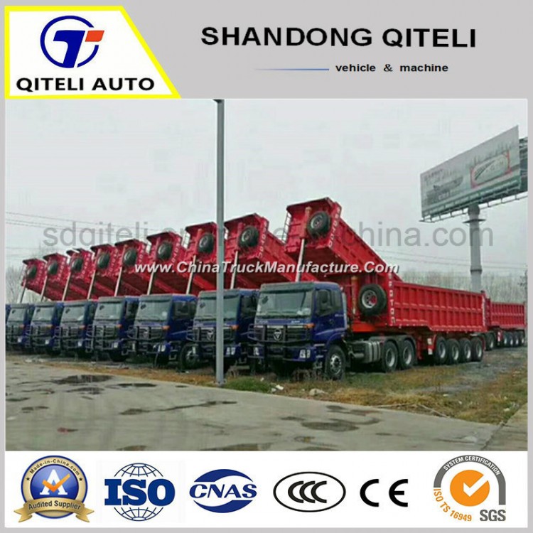 Tipper Truck Trailer Rear Dump Trailer Side Tipping Semi Trailer with China Hyva Cylinder