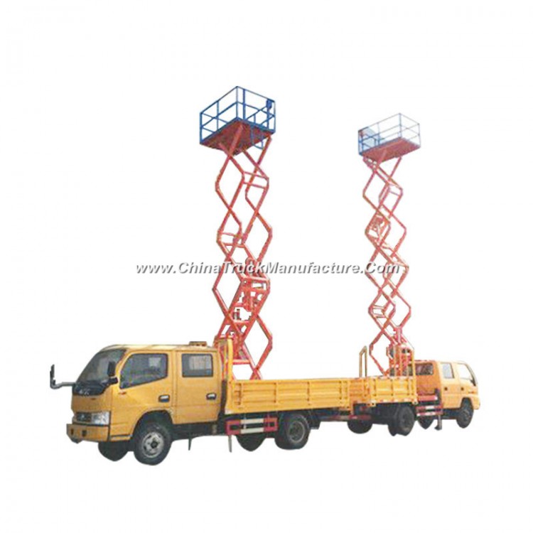 Aerial Work Platform Truck Mounted Vertical Man Lifting (10m-12m Scissor Lift Platform Bucket Man Li