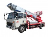 HOWO Truck Mounted Telescopic Ladder Truck for House Building Goods Lift and Download (House Furnitu