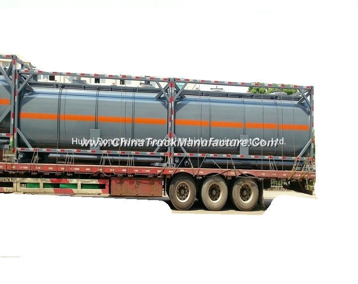 20FT Tank Container for Hydrochloric Acid, Sodium Hypochlorite Road Transportation 21cbm Export to V