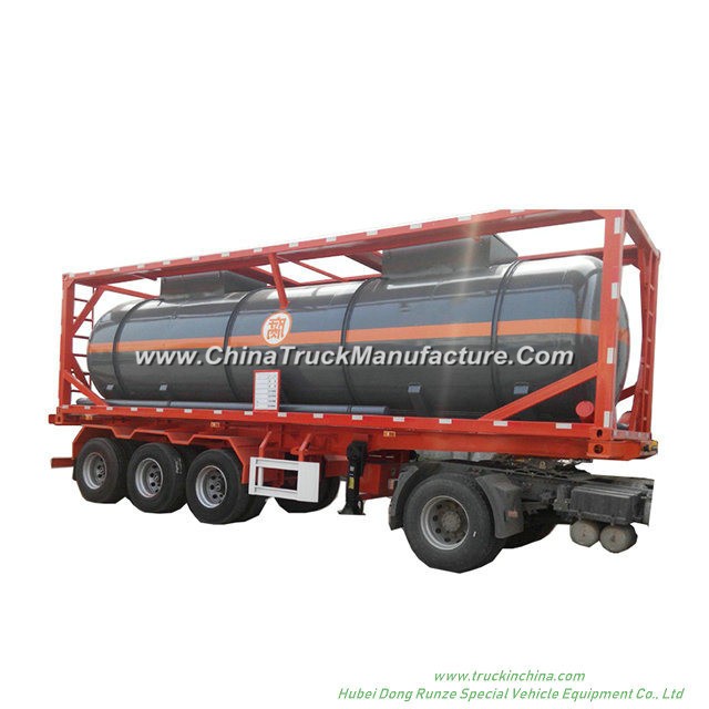 Chemical Liquid Acid ISO Tank Container 30FT for Road Transport Steel Lined LDPE for HCl (max 35%) ,