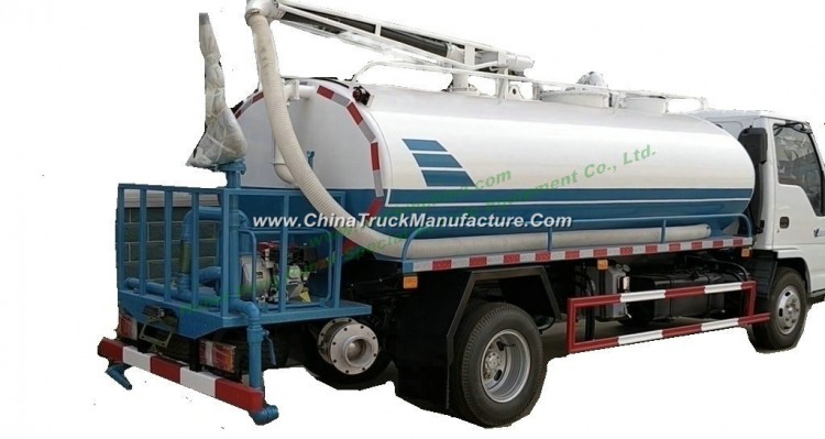 Japan Brand. Isuzu Vacuum Tanker Multifuction Septic Tank with Vacuum Pump for Sewer Cesspit Emptier