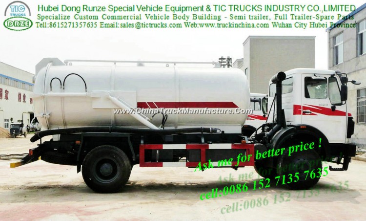 Beiben 1627 Vacuum Sewage Suction Tanker Truck 10000 L