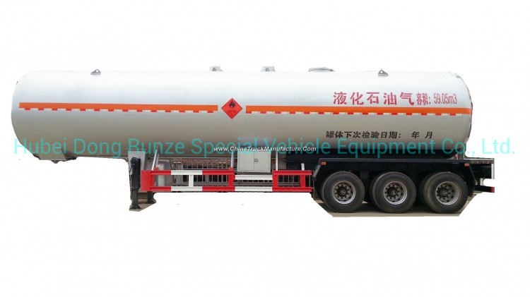 3 Axles Heavy Duty LPG Gas Tanker Semi Trailer 59cbm (Liquefied Petroleum Gas Propane, Isobutane, Di