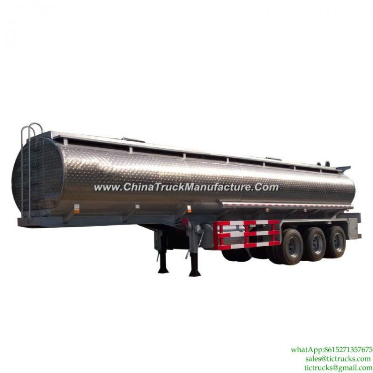 Stainless Steel Tank Trailer 45kl, 48, 000L for Diesel, Oil, Gasoline, Kerosene Transport with 3 Axl