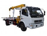 Wrecker Truck Mounted with Crane for Road Recovery Sevice Tow 5 Ton