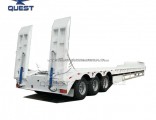 60-80ton 3axle Hydraulic Lowboy Truck Flatbed Semi Low Bed Trailer