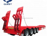 Four Axle 90t Heavy Equipment Transport Truck Lowbed Semi Trailer