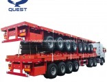 Quest China 80ton Container Truck Trailer 4 Axles Flatbed Semi-Trailer