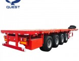 Quest 4axles 45FT 48FT 80tons Flatbed Container Semi Truck Trailer