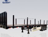 3 Axles Air Suspension Flatbed Semi Trailer with Bolster for Timber