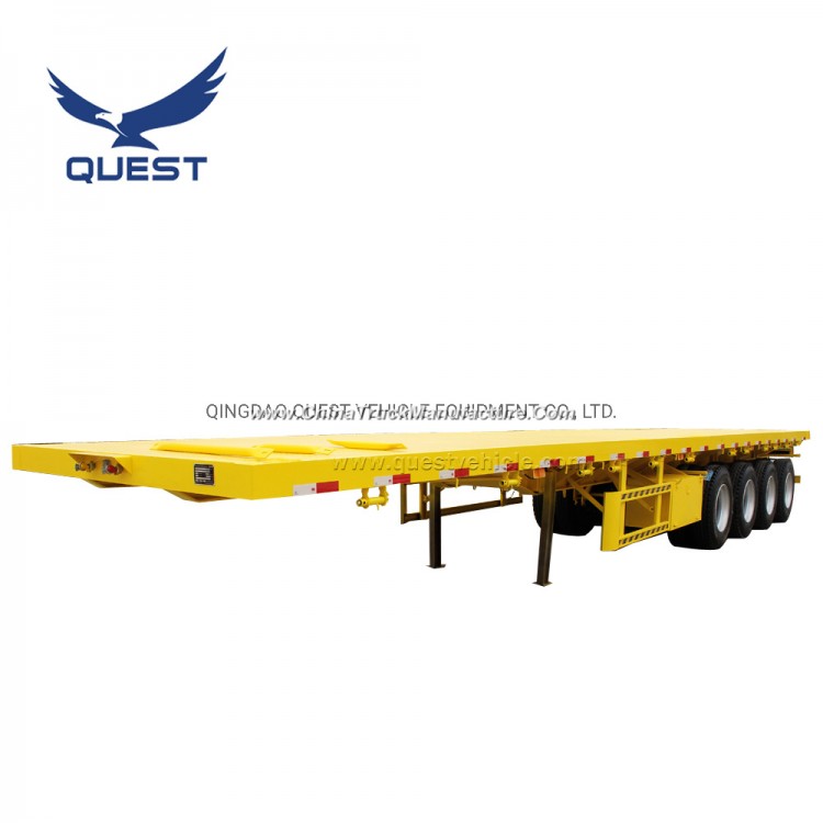 Quest 40FT Semitrailer Carrier Container Transport 4 Axles Flatbed Trailer