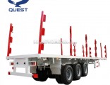 40-60 Tons Tri-Axle Timber Flatbed Container Semi Truck Trailer