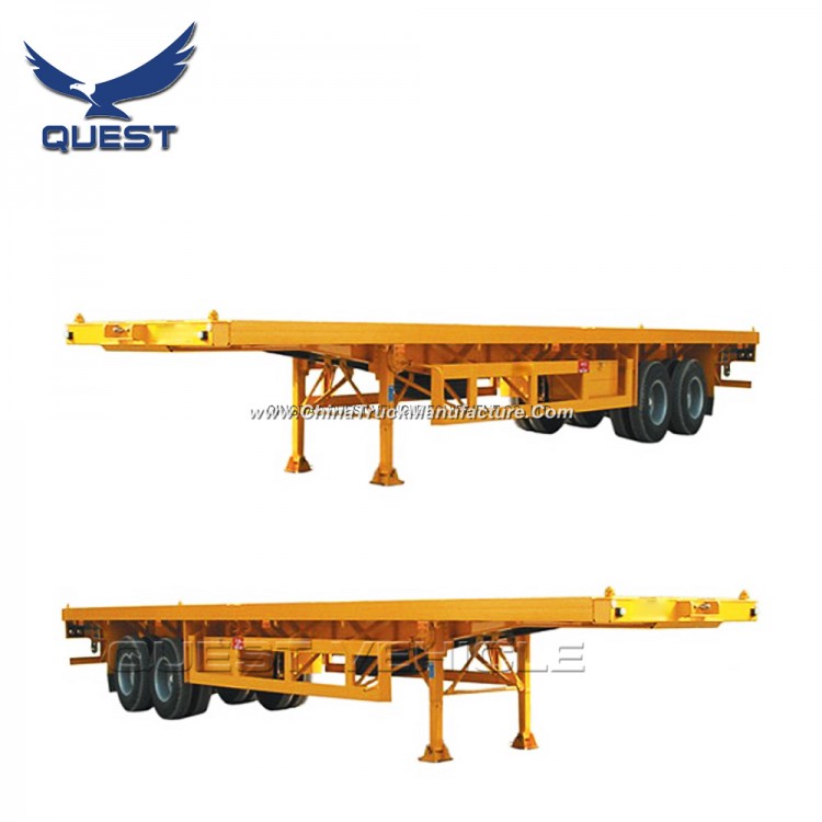 Quest 3 Axles 40FT Container  Trailer  Flat Bed Truck  Trailer 