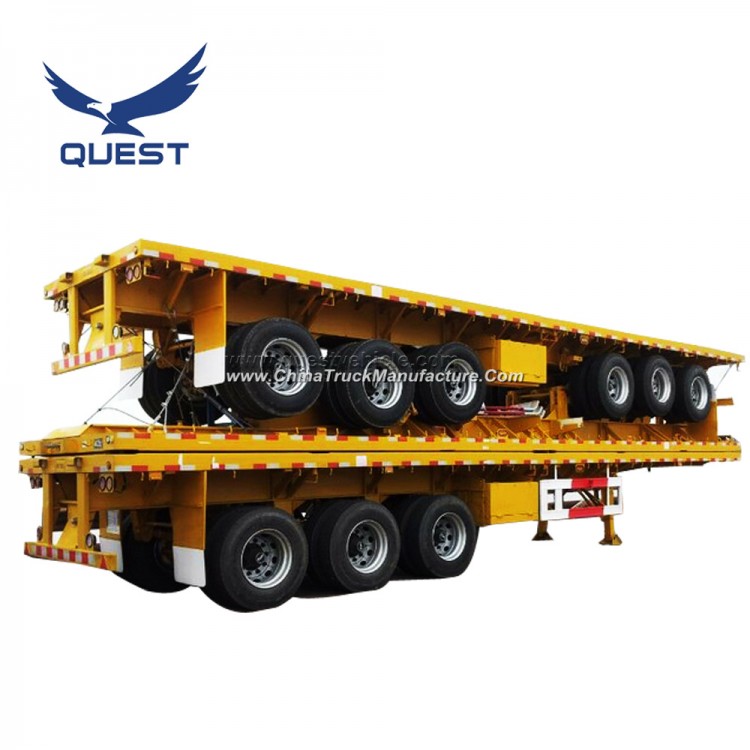 2 3 Axles 40FT ISO Container Transportation Flatbed Semi Trailer