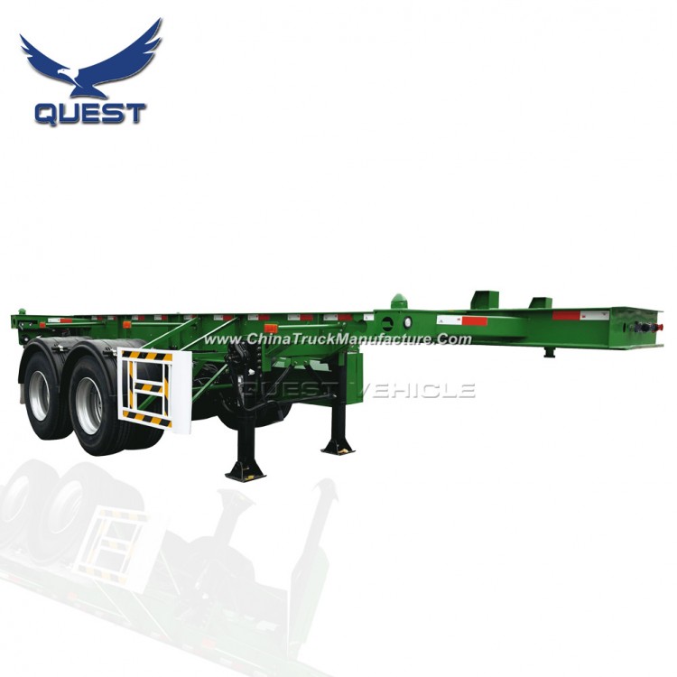 20FT Double Axle Skeletal Port Trailer Container Semi Trailer Chassis