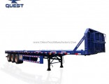 3 Axles 60ton Steel Pipe Transport Flatbed Cargo Semi Trailer