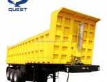 Used Hydraulic Self-Discharge Tipper 3axles Semi Side Dump Truck Trailer