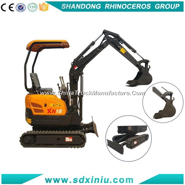 Xn16 Chinese Hydraulic Crawler Excavator Mini Digger Trenching Machine