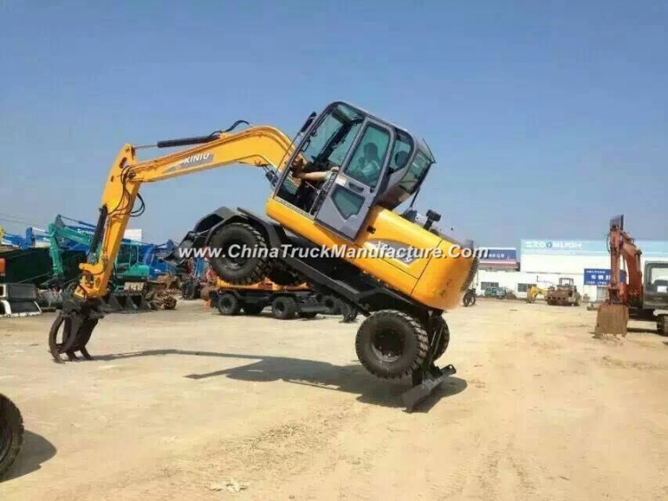 Small Excavator Wheel Digger with Grabber