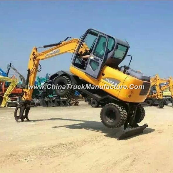 Construction Machinery 5t 6t 8t 10t 12t 15t Wheel Excavator Hydraulic Digger for Sale Rhinoceros Bra