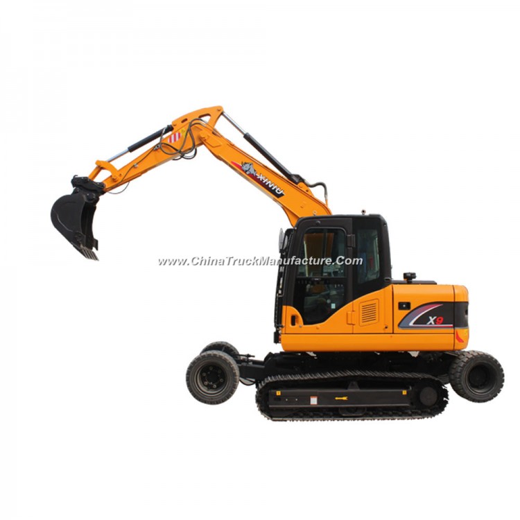 9ton X9 Wheel and Crawler Excavator with High Transportation Efficiency