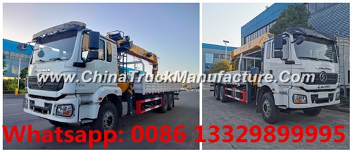 Customized SHACMAN brand 6*4 LHD 14T telescopic crane boom mounted on cargo truck for sale,