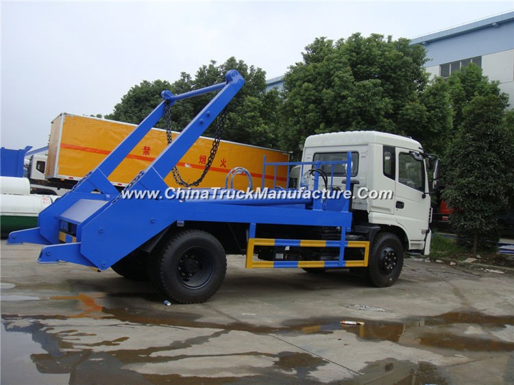 Dongfeng 4x2 swing arm container rear loader arm roll garbage truck 10m3