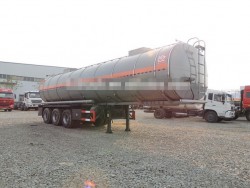 Tri Axle Liquid Bitmen Semi Trailer Heating Bitumen Tanker