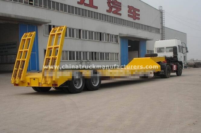2 axle Heavy duty Machinery Transport Low Bed Semi Trailer
