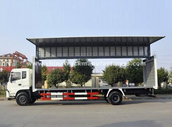 Chinese 7.7M Length Box Cargo Truck Price/180HP 10 Ton Rated Load Wing Open Van