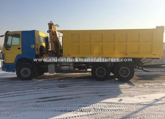 SINOTRUK HOWO 336HP 25ton dump truck with crane