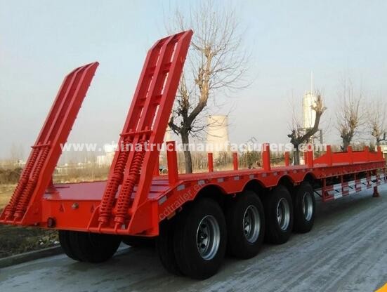 4 axle low bed semi trailer lage scale low loading trailer