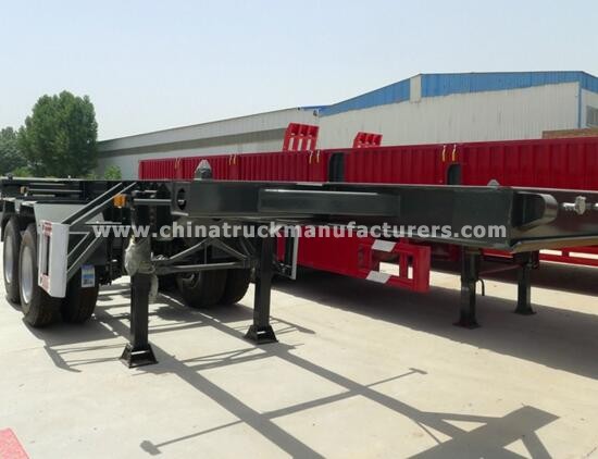 double axles 20ft container chassis trailer