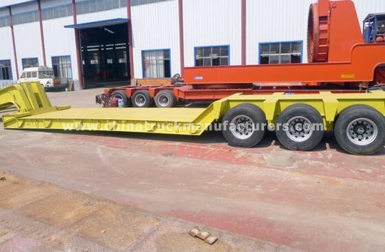 Hydraulic Gooseneck 3 Axles 60 ton heavy loading Low Bed Trailer truck