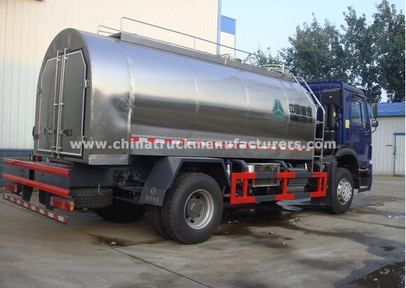 4x2 HOWO 266HP 10000 liters beer transport tank truck