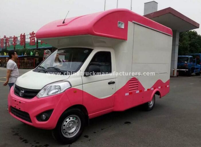 Foton Gasoline Stainless Steel Mobile Kitchen Snack Fast Food Truck