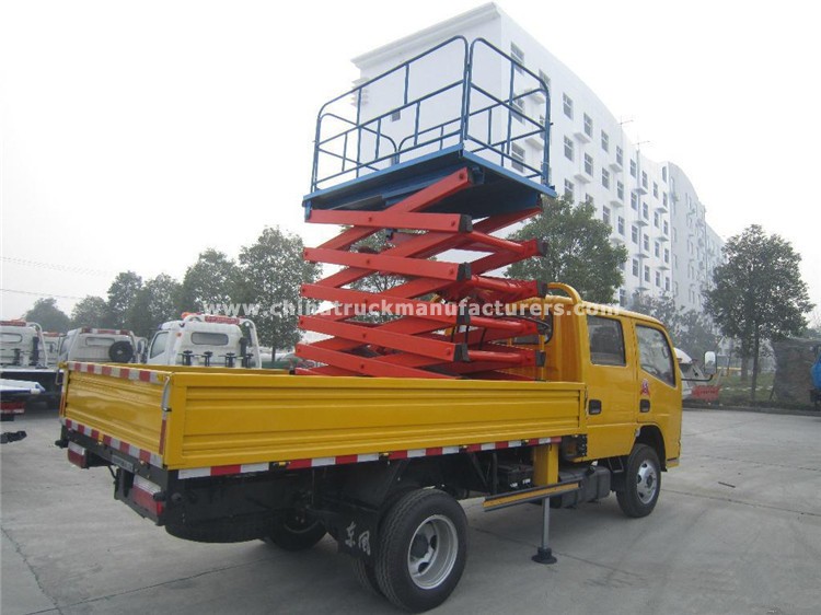 Double Row DONGFENG 4x2 Aerial Ladder Truck with Folding Lifting Platform