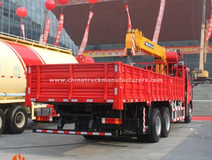 FAW 6X4 truck mounted knuckle boom crane