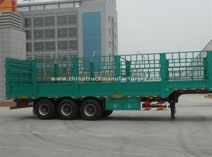 Transport poultry fence truck trailer with side wall
