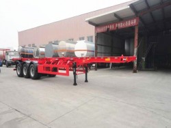 China export ghana in lower price gooseneck skeleton semi trailer