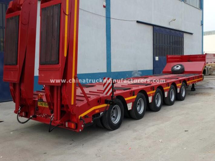 70 tons 5 axles straight beam lowbed semi trailer