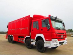 HOWO 6x4 fire truck with containerized firefighting equipment