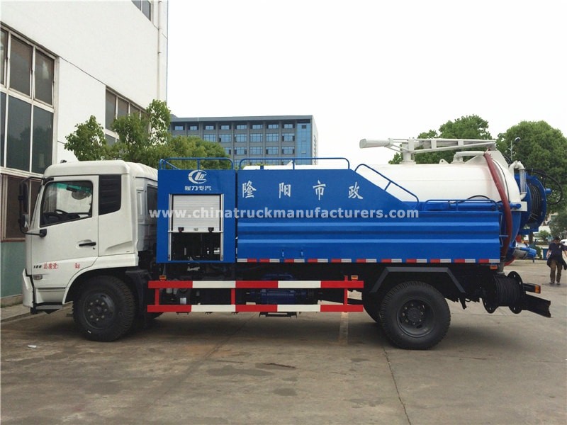dongfeng 12 tons sewer jetting combined septic tank trucks