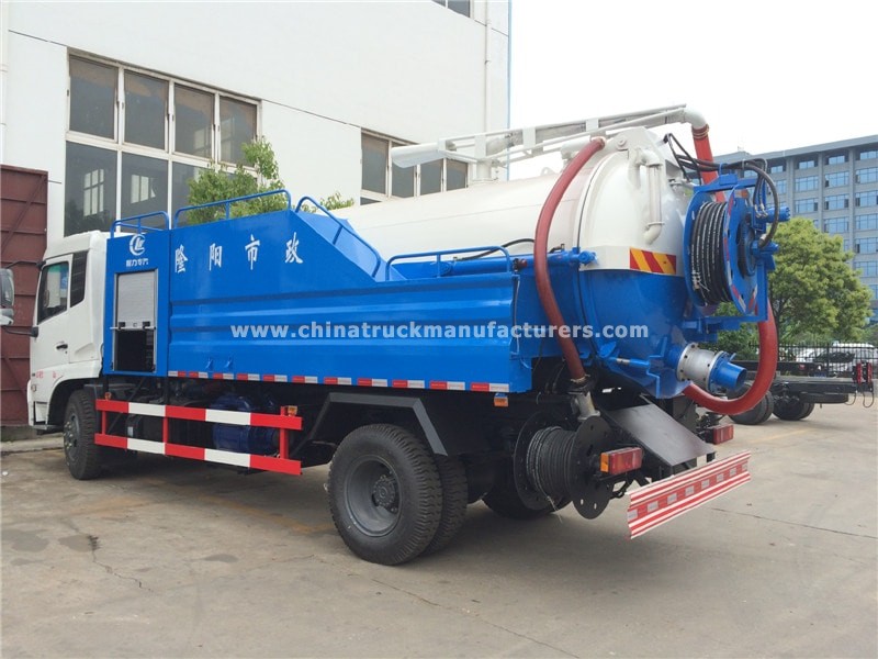 dongfeng 12 tons sewer jetting combined septic tank trucks
