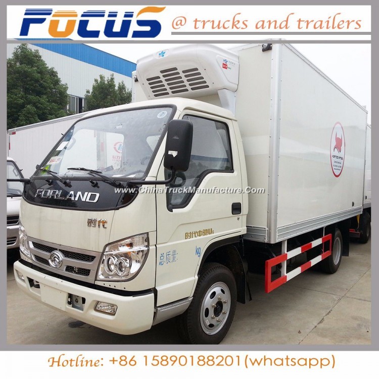 China 4tons Isuzu Diesel Refrigerated Truck for Meat Fish Milk Transport