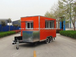 Orange Color Mobile Food Truck for Sales