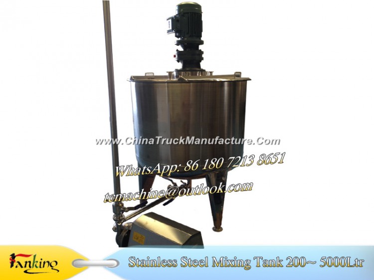 500L Syrup Mixing Tank 40~200rpm Variable Speed Mixing Tank