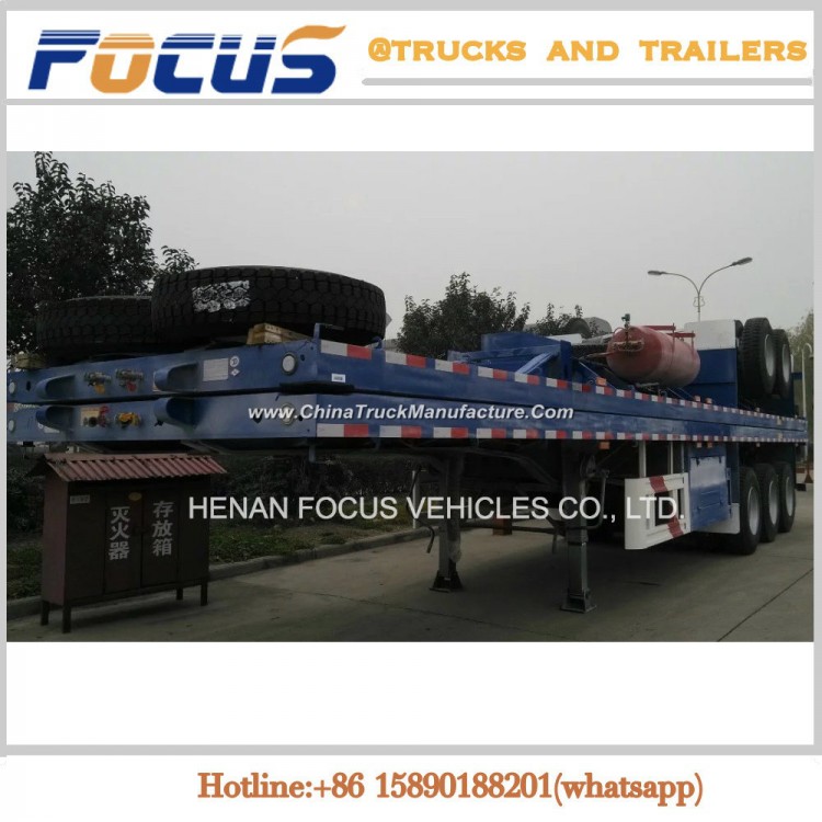 40-60ton 40FT- 20FT Container Truck Flatbed Semi Trailer