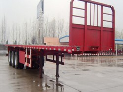 New Customed 3 Fuhua/BPW Axle ABS Braking Carbon Steel Flatbed Semi Truck Trailer for Sale